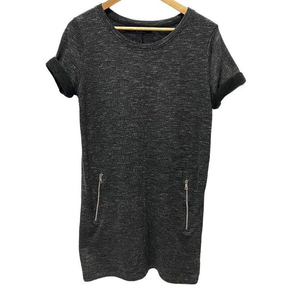 Gap Women's Rolled Sleeve Sweatshirt Dress Grey - Picture 2 of 5